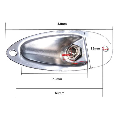 Electric guitar ST boat socket output jack in black or silver alloy construction