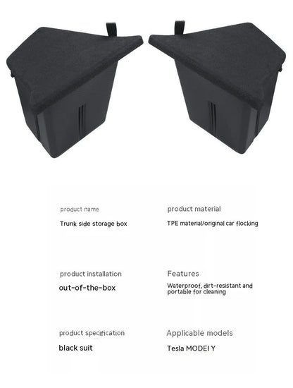 TPE protective cover for Tesla Model Y trunk side storage box