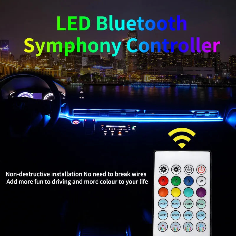 110cm car central control ambience light with aluminium housing and remote control