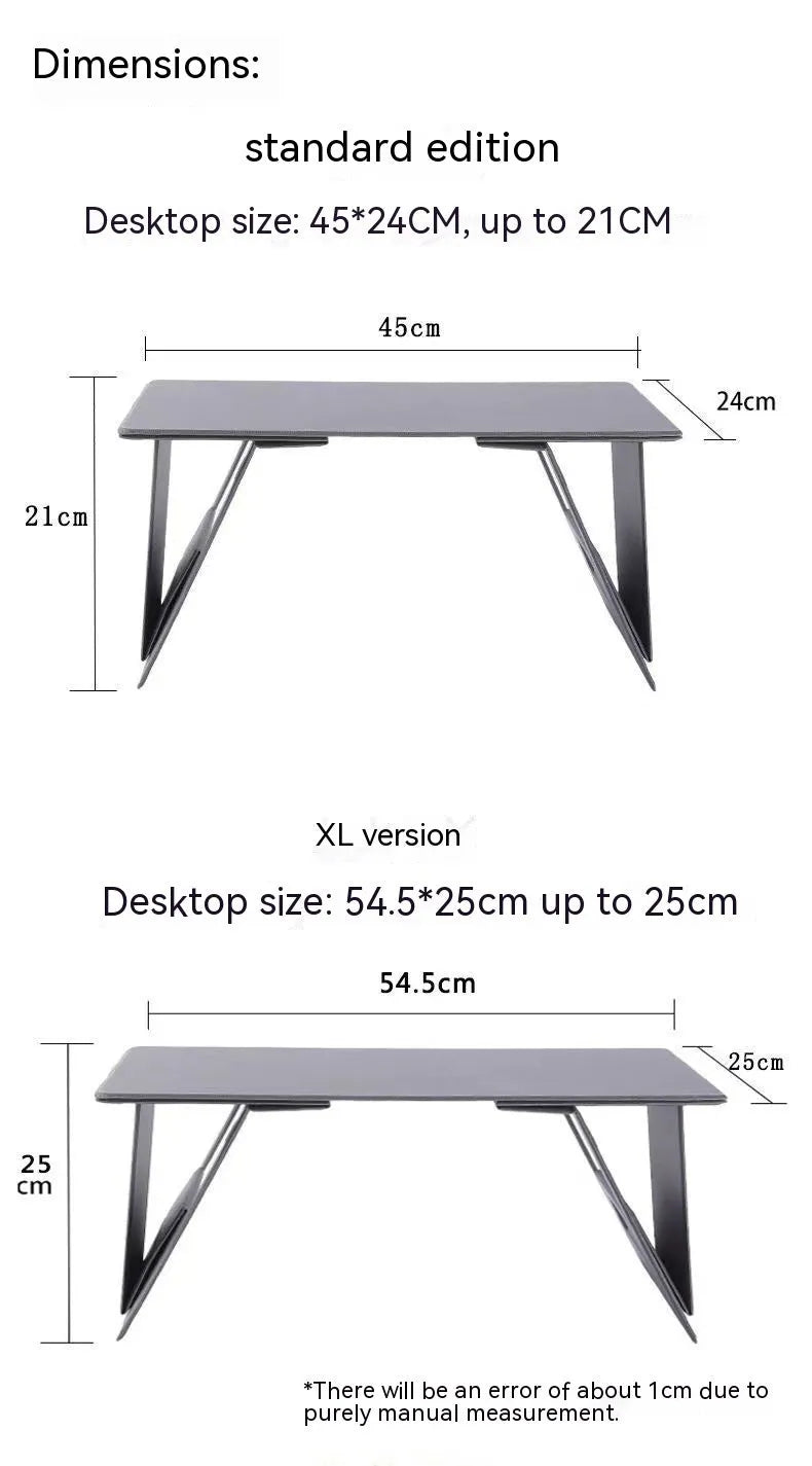 Foldable wooden laptop tablet stand with storage, standard 44 x 24cm or plus size 54.5 x 25cm.