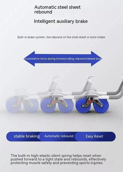 Multi-functional Health Wheel with Automatic Rebound and Yoga Mat for abdominal exercises