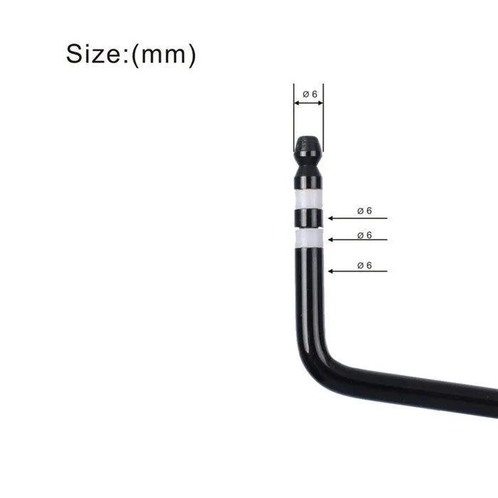 A metal guitar tremolo bar replacement part shown in black, blue, gold, and silver finishes.
