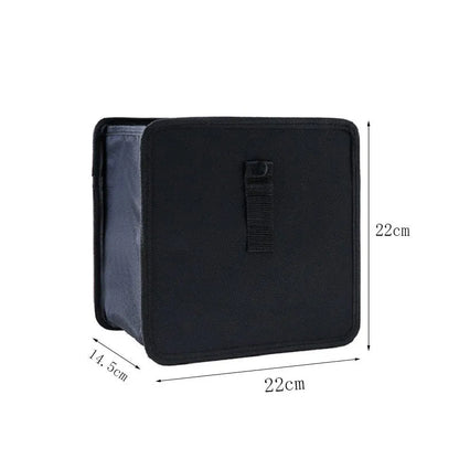 Black car folding trash can with hanging function and waterproof Oxford cloth material