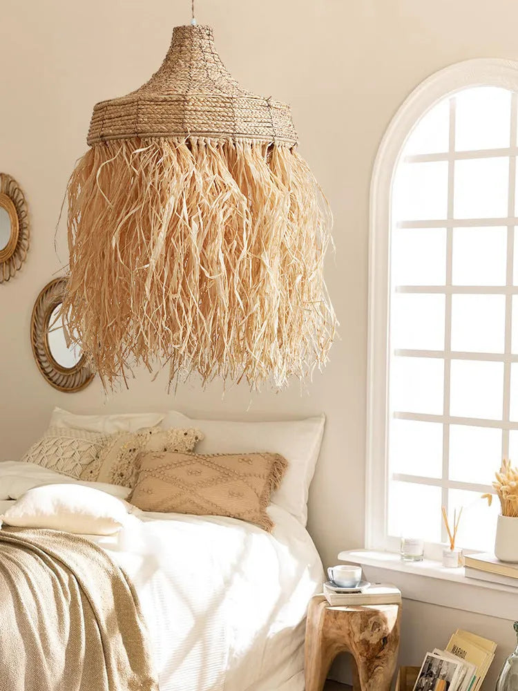 50cm diameter Southeast Asian style restaurant chandelier made from wild vetch and willow weaving