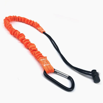 Orange 90cm fishing rod safety rope with connection hardware for 10kg fall protection