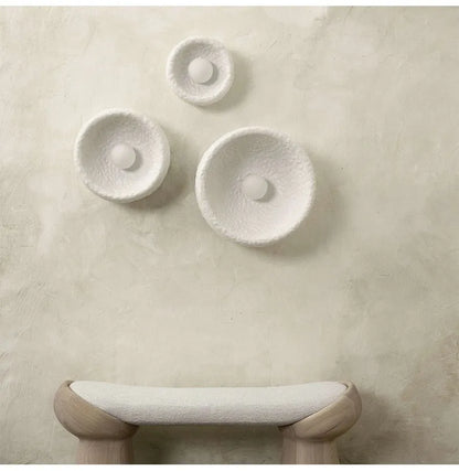 Japanese modern wall lamp with resin shade in three diameter sizes