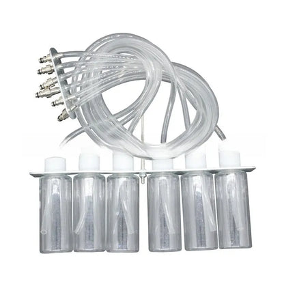 Brass and plastic fuel injection flow meter for oil return measurement, 37.5cm long.