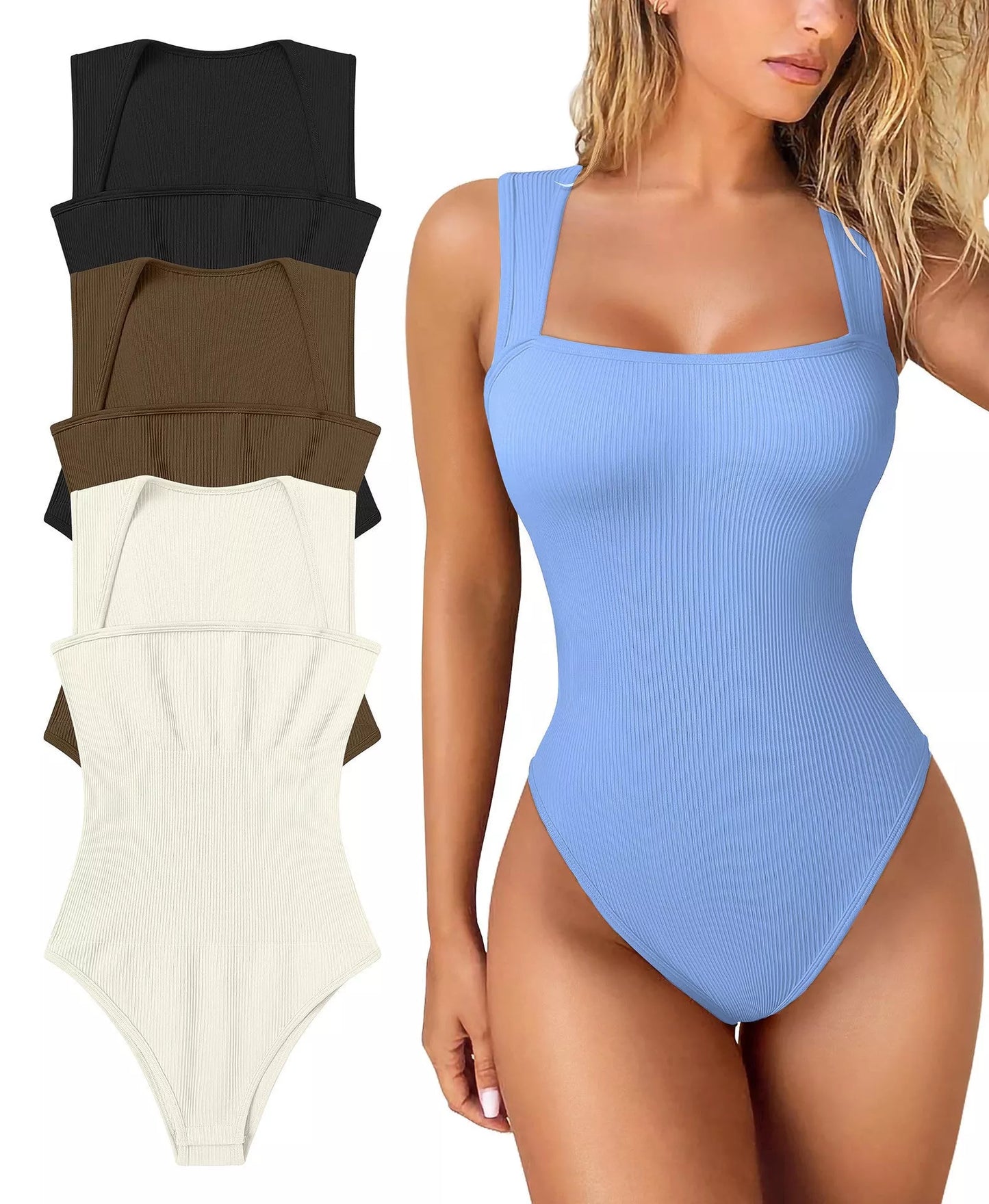 Thread Square Neck Jumpsuit in various colours, showcasing sleek design and breathable fabric