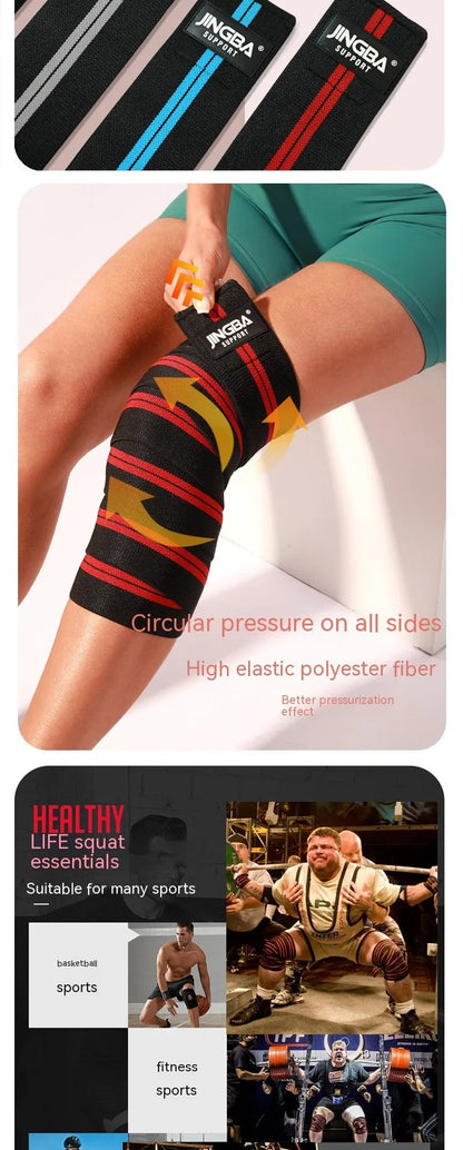 Adjustable adult knee pads for sports protection in blue, grey, red, and yellow colour options
