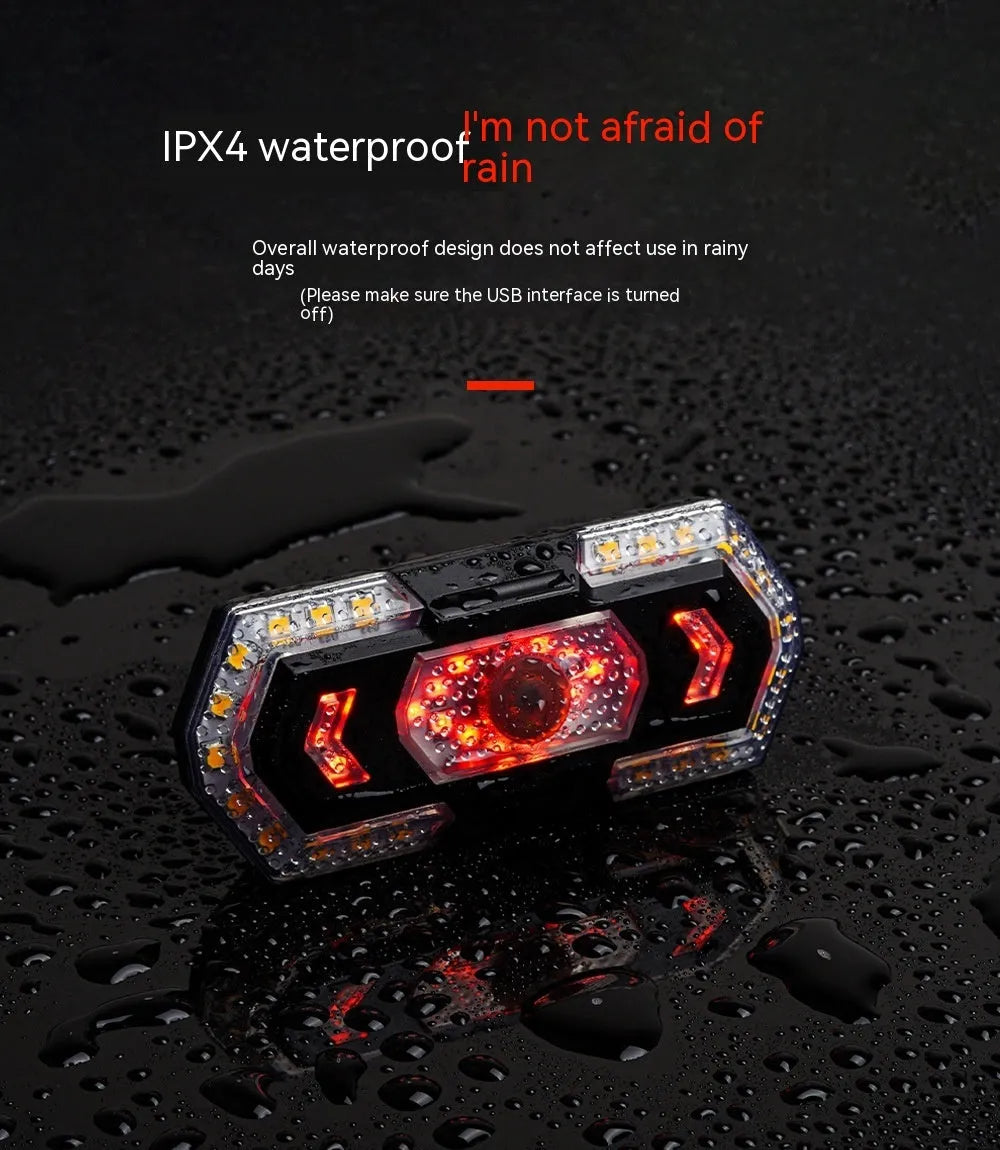 Black wireless remote control car taillight with USB charging port.