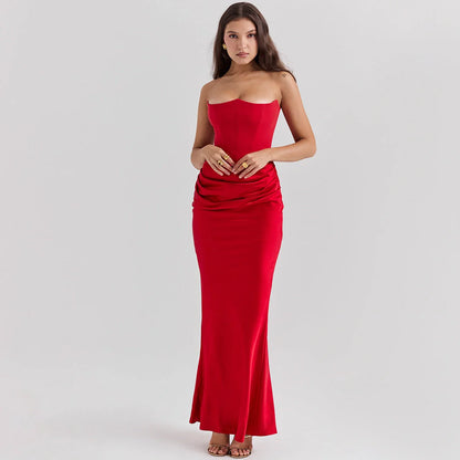 Elegant backless party dress in various colors and sizes, featuring a sleek and slender silhouette for the discerning UK fashionista