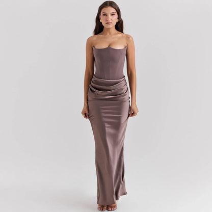 Elegant backless party dress in various colors and sizes, featuring a sleek and slender silhouette for the discerning UK fashionista