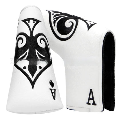 PU golf putter sleeve protection cover accessory shown in available colour options
