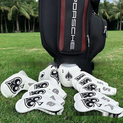 PU golf putter sleeve protection cover accessory shown in available colour options