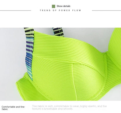 Green printed halter bikini for women with split-style briefs