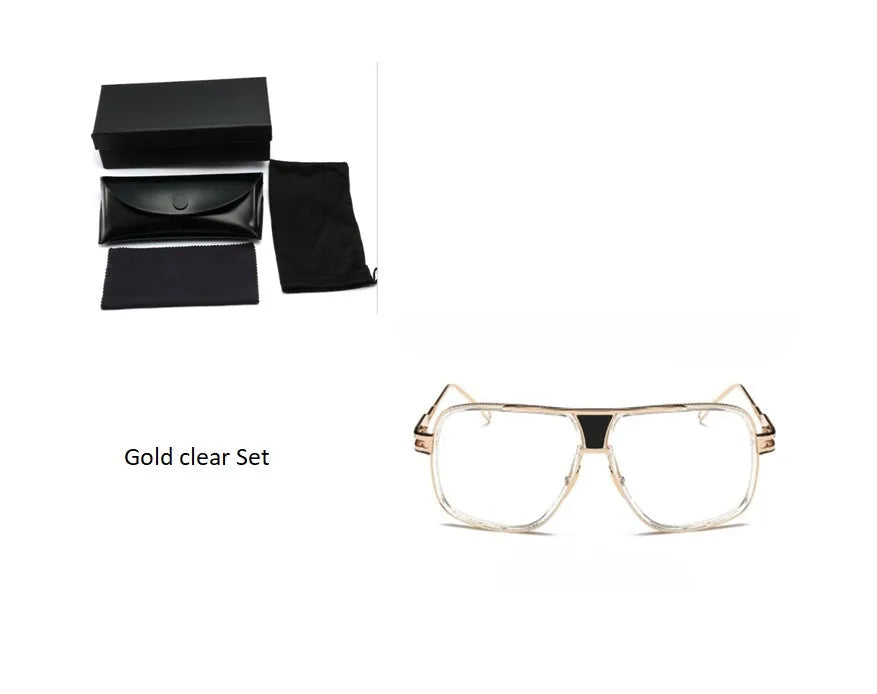 Men's square UV400 sunglasses with 59mm lens width, plastic and metal frame, goggle style