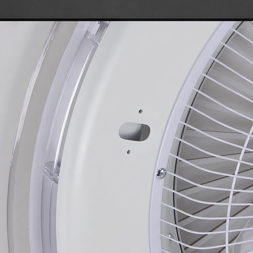 58cm European style overhead fan lamp with metal blades, acrylic shade, and remote for quiet air purification in living rooms