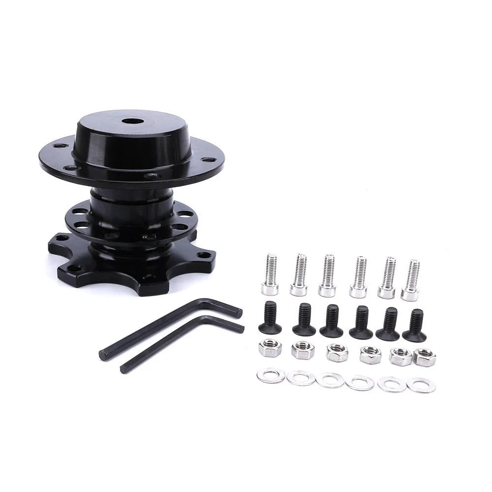 Car quick release steering wheel adapter device in black, red, blue, silver, and gold colour options