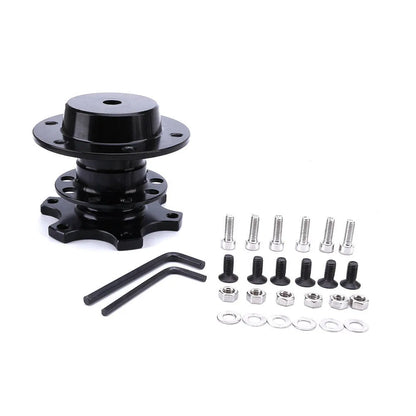 Car quick release steering wheel adapter device in black, red, blue, silver, and gold colour options