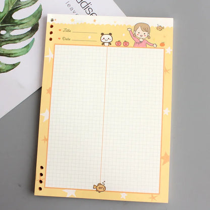 B5 size loose-leaf notebook refill with PP plastic shell in assorted colours: blue, green, pink, yellow, transparent.