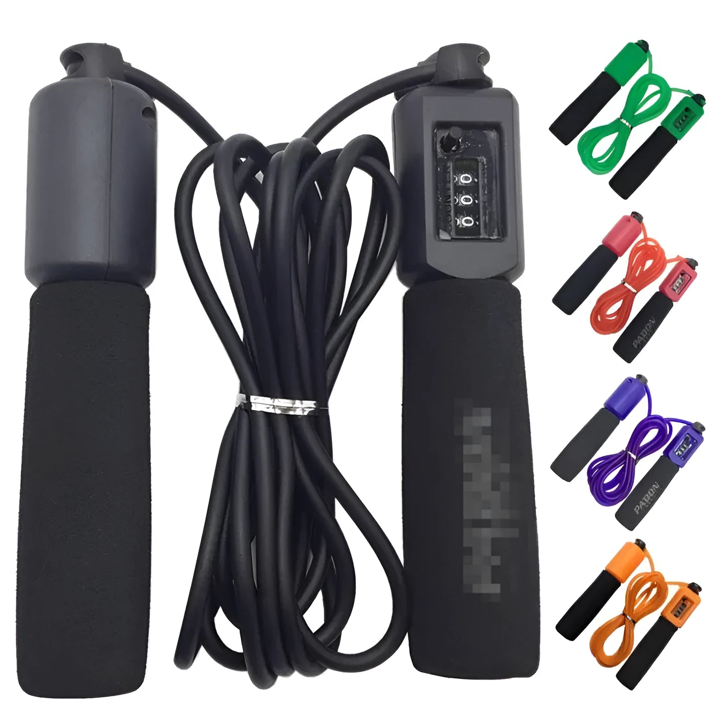 Adjustable 3 metre fitness skipping rope with foam handles in multiple colour options