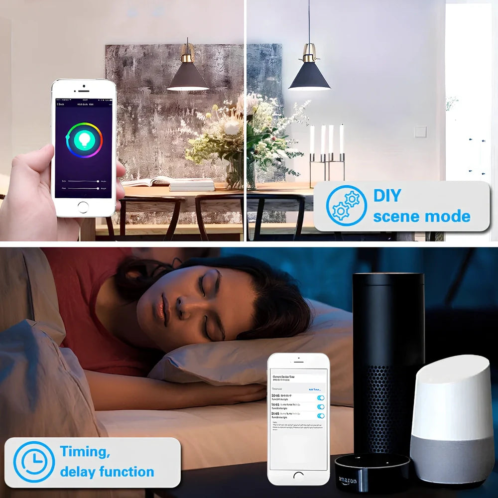 Compact 50mm diameter WIFI RGBWC LED bulb in aluminium with IP65 rating for 400 lumen output