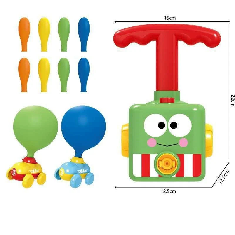 Children's air balloon powered car toy with ABS plastic construction