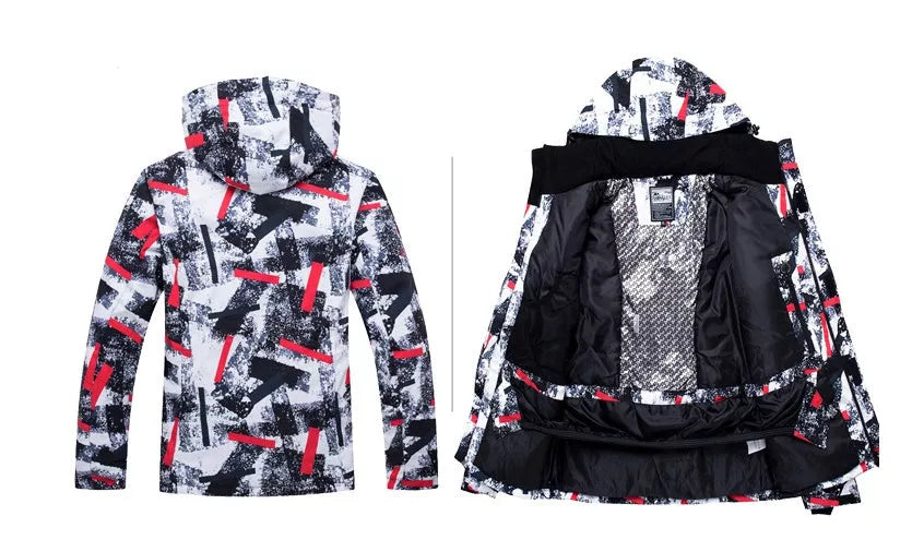 Waterproof and warm ski suits for men and women in blue and red