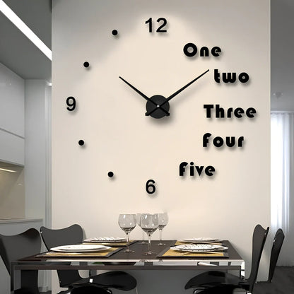 25-inch solar wall clock with laser-engraved markings and European round design in black finish