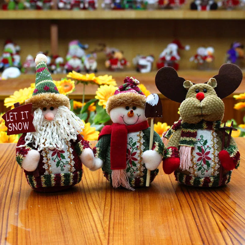 Christmas decorations flannel Christmas snowman hanging ornament set 18x13cm Christmas items seasonal festive home decor with red green white colour options including elk old man snowman designs