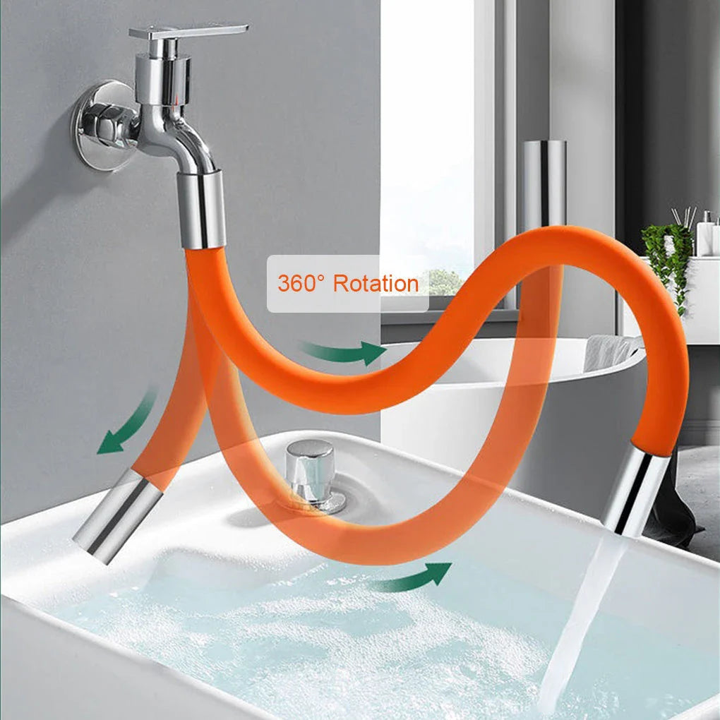 Adjustable faucet extender with 360-degree rotation for versatile sink cleaning