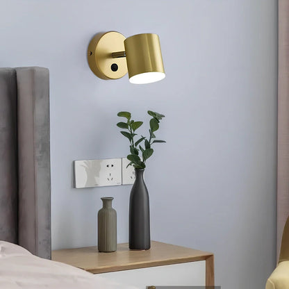Modern bedside wall lamp in black with PVC shade and push button, LED G4 bulb for hotel room lighting