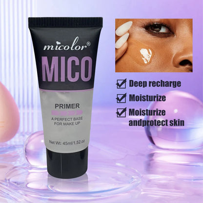 Monochrome makeup primer and setting spray duo bottles, 45ml and 40ml