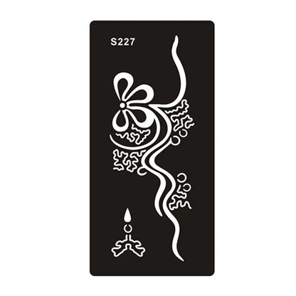 Hollow geometric tattoo template sticker on water transfer paper, Southeast Asian style design.