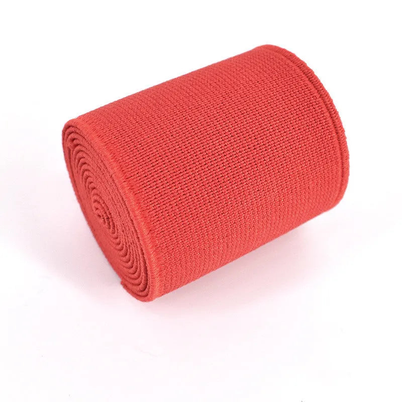 5cm wide fashion colour rubber elastic band in ten colour options on a white background