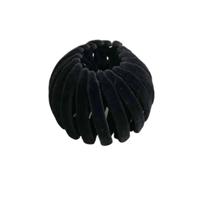 Velvet bird's nest hair ring hairpin in various colors for high ponytails