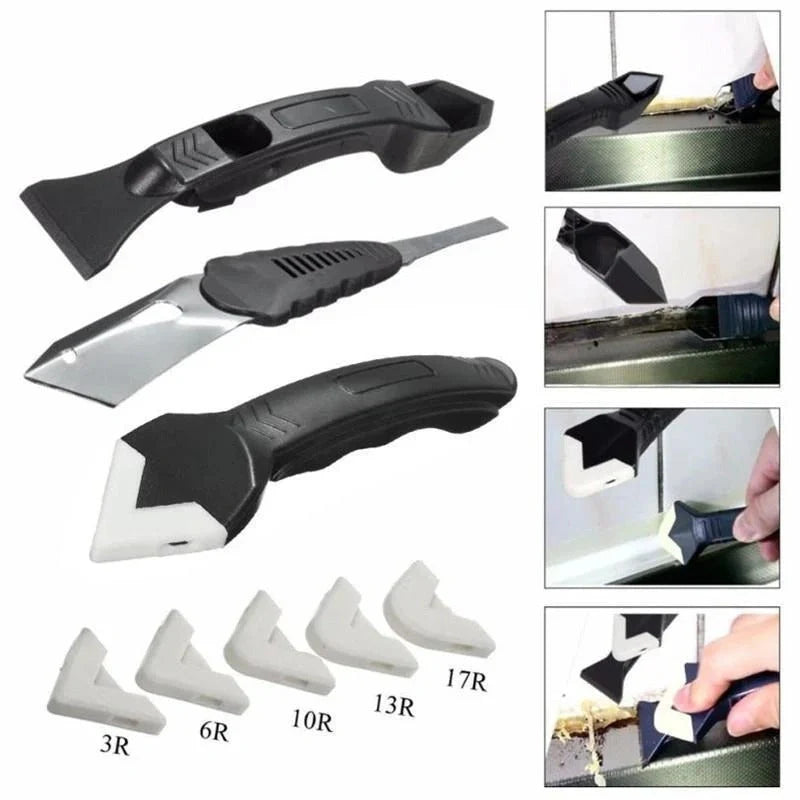 3 in 1 Silicone Removal and Caulking Tool Kit with 8 pieces for versatile sealing projects