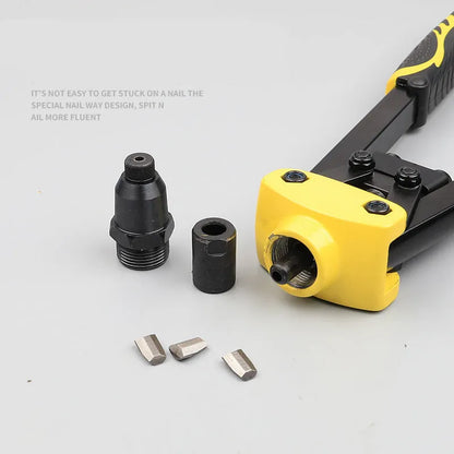 Yellow 13-inch manual rivet gun for household use with 4.8mm maximum pull stud capacity