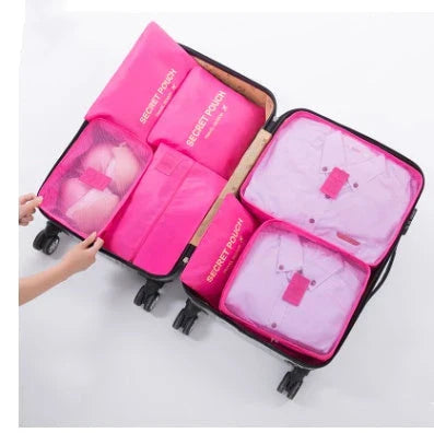 High-quality 6-in-1 waterproof travel organizer cubes in various colors for efficient packing and organization