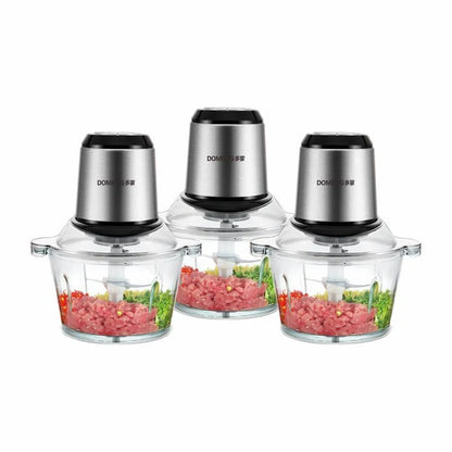 Stainless steel meat grinder mixer with 300W power and compact design
