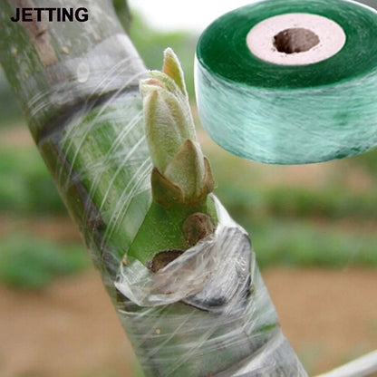 Roll of 2cm x 100m grafting tape for binding fruit tree branches, waterproof polyolefin with wax for secure, breathable seals