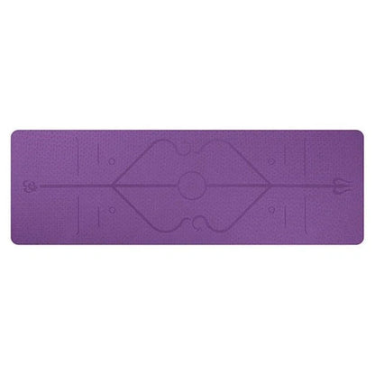Eco-friendly non-slip TPE yoga mat with position lines for beginners