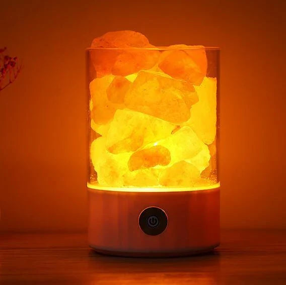 Himalayan Salt Lamp with Adjustable Color Changing LED Lighting for Air Purification and Relaxing Ambiance