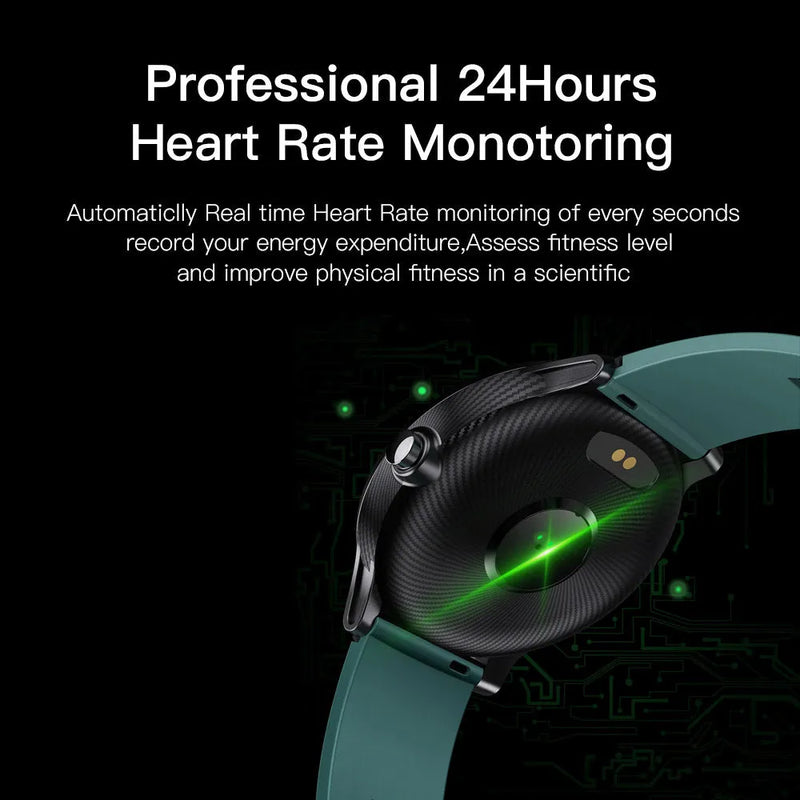 Wireless smart watch with multi sport mode and waterproof heart rate monitor featuring a 48.5mm square touch screen case and up to 10m connection range in your choice of green or orange colour