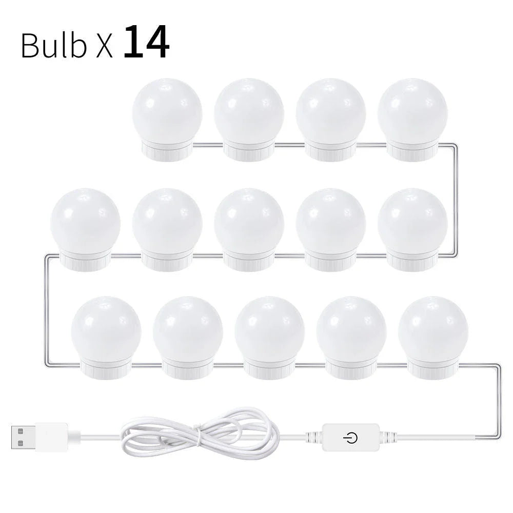 Adjustable Dimmable LED Mirror Light Bulb with Touch Control, Rotating Line, and Customisable Positioning