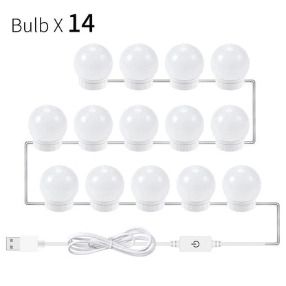 Adjustable Dimmable LED Mirror Light Bulb with Touch Control, Rotating Line, and Customisable Positioning
