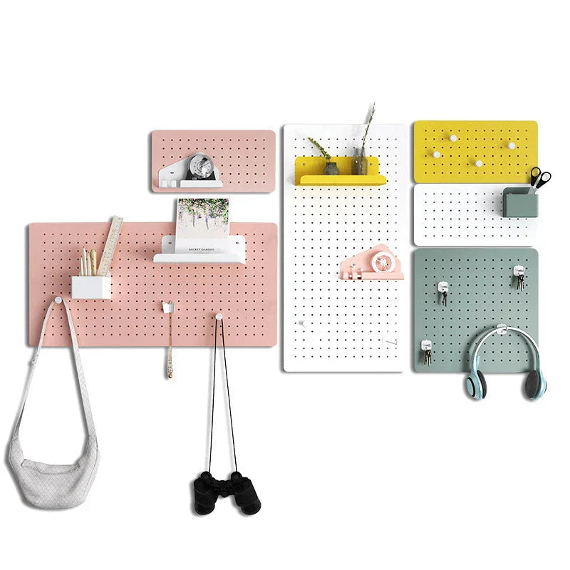 Modular wall-mounted storage rack with Nordic-inspired design, available in various colors and sizes