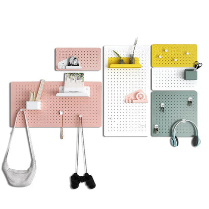 Modular wall-mounted storage rack with Nordic-inspired design, available in various colors and sizes