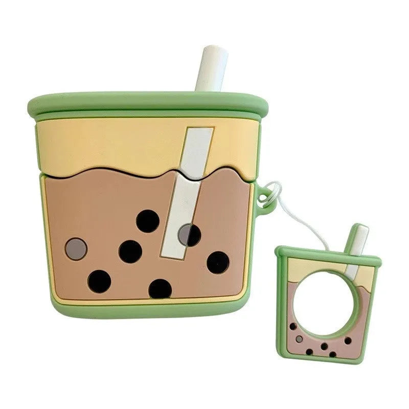 Silicone protective cover for AirPods second generation in green, orange, pink, and purple colours