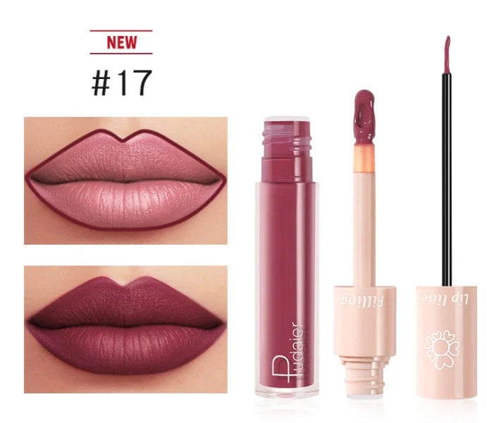 Pudaier dual-ended lipstick and lip gloss tube with 20 colour options